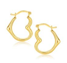 10k Gold Heart Hoop Earrings