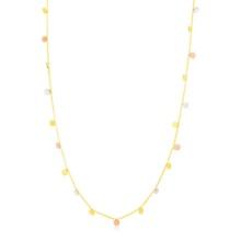 14k Tri-color Dangling Circles Necklace