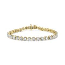 10k Gold-pl. 1.00ct Diamond Heart Link Bracelet