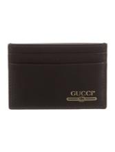 Gucci Black Leather Interlocking G Card Holder