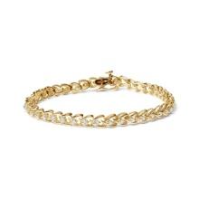 14k Gold-pl 1.03ct Diamond C-shaped Link Bracelet