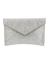 Rebecca Minkoff Silver Glitter Grosgrain Clutch