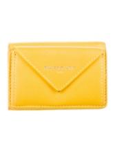 Balenciaga Yellow Leather Canvas Lining Wallet