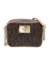 Michael Kors Brown & Neut Printed Crossbody Bag