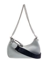 Tory Burch Black Nylon Chain-link Zip Shldr Bag