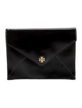 Tory Burch Black Patent Leather Flap Cls Portfolio