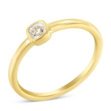 14k Gold Pl. Round .05ct Diamond Solitaire Ring