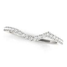 14k Wgold .16ct Diamond Modern Curved Wedding Band