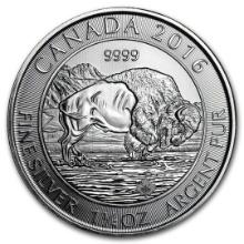 2016 Canada 1.25 Oz Silver $8 Bison Bu