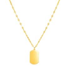 14k Gold Dog Tag Necklace