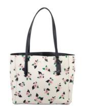 Kate Spade Neutrals Pvc Floral Zip Closure Tote