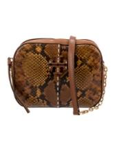 Tory Burch Brown Embossed Leather Crossbody Bag