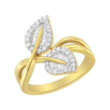 10k Gold .40ct Diamond Leaf Cocktail Ring