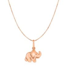 10k Rose Gold Elephant Necklace