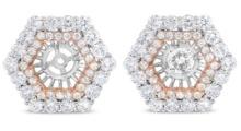 14k Two-tone Gold 1.90ct Diamond Halo Earrings