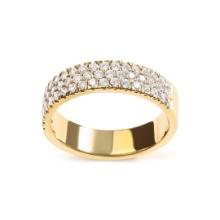 14k Gold Round .75ct Diamond Multi-row Band