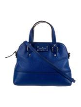 Kate Spade Blue Leather Gold-tone Hdw Top Hdl Bag