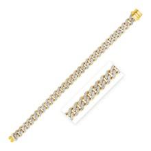 14k Gold 1.01ct Diamond Encrusted Curb Bracelet