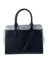 Kate Spade Blue Leather Zip Closure Top Hdl Bag