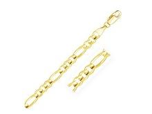 14k Gold Solid Figaro Chain Necklace 20"