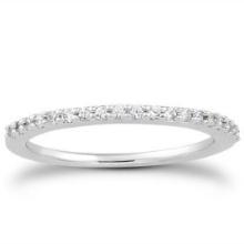 14k Wgold Round .19ct Diamond Slim Profile Band