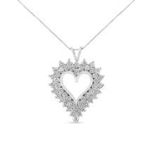 Sparkling 3.98ct Diamond Halo Open Heart Necklace