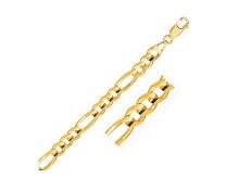 14k Gold Solid Figaro Chain Necklace 20"