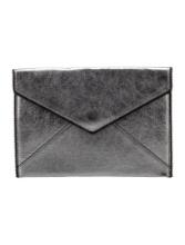 Rebecca Minkoff Silver Leather Snap Messenger Bag