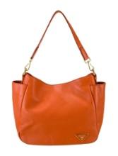 Prada Orange Vitello Daino Lthr Gold-tone Hdw Hobo