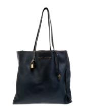 Marc Jacobs Blue Leather Gold-tone Hardware Tote
