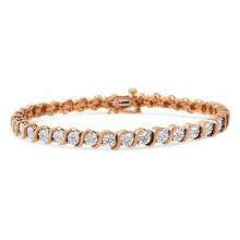 14k Gold-pl .10ct Diamond S-link Bracelet