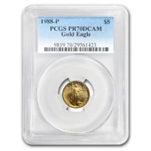 1988-p 1/10oz Proof American Gold Eagle Pr70 Pcgs
