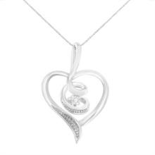 10k Gold .03ct Diamond Accented Swirl Necklace