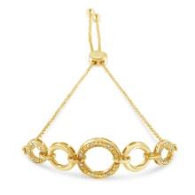 10k Gold-pl .10ct Diamond Accent Circle Bracelet