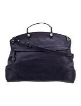 Furla Blue Leather Zip Closure Top Handle Bag