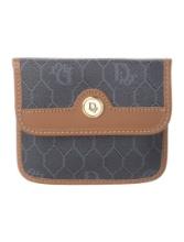 Christian Dior Grey Leather Honeycomb Wallet