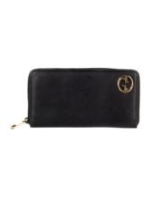Gucci Black Lther 1973 Pattern Continental Wallet