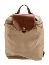 Longchamp Green Nylon Snap Closure Backpack