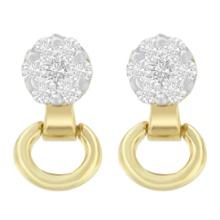 Exquisite 14k Gold Round .51ct Diamond Earrings