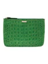Kate Spade Green Leather Gold-tone Hdw Clutch