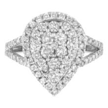 Stunning 1.50ct Diamond Halo Pear Cluster Ring