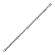 Natural Round White Sapphire Woven Rope Bracelet