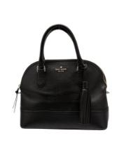 Kate Spade Black Leather Tassel Zip Top Hdl Bag