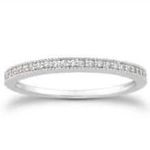 14k Wgold .11ct Diamond Micro-pave Milgrain Band