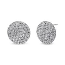18k Gold 3.68ct Diamond Cluster Earrings