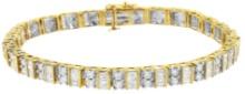 10k Gold Baguette & Round 4.00ct Diamond Bracelet