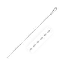 14k White Gold Diamond Cut Cable Link Chain 0.87mm