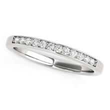 14k White Gold Round .12ct Diamond Wedding Band