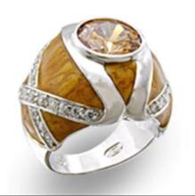 Round 3.50ct Champagne Topaz High Polished Ring