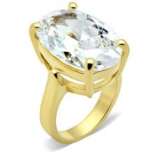 14k Gold-pl. Oval 14.96ct White Sapphire Ring